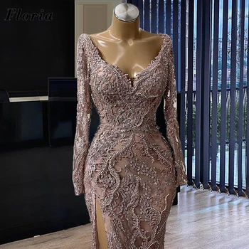 Chalatas De Soiree Iliuzija Puošnios Vakarinės Suknelės Užsakymą Ilgai Undinė Oficialų Dubajus Artimųjų Rytų Prom Šalis Suknelė 2021 Sławna Dress
