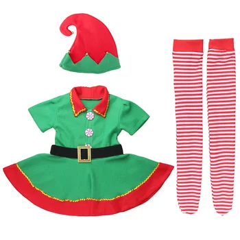 Christma Vaikų Rinkiniai Kalėdų Senelio Elfas Kostiumas Vaikams Šeimos derinti Drabužius Naujųjų Metų Aprangą Mergaitės Berniukai Santa Claus Cosplay Skrybėlę