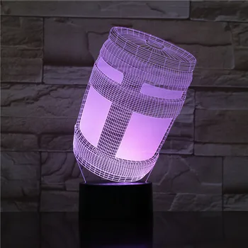 Chug Ąsotis 3D LED Lempa USB Naktį Lempos Pritaikyti Drop Laivyba Su Visų Formų 7 Spalvų Dekoras Pokyčiai Šviesos Šou 1713