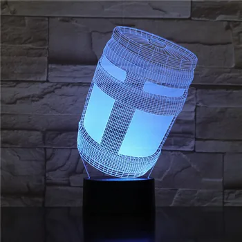 Chug Ąsotis 3D LED Lempa USB Naktį Lempos Pritaikyti Drop Laivyba Su Visų Formų 7 Spalvų Dekoras Pokyčiai Šviesos Šou 1713