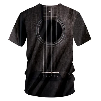 CJLM Prekės Gitara meno Muzikos instrumentas Vasaros 3D full spausdinimo mados marškinėliai spausdinti hip-hop stiliaus marškinėlius streetwear atsitiktinis
