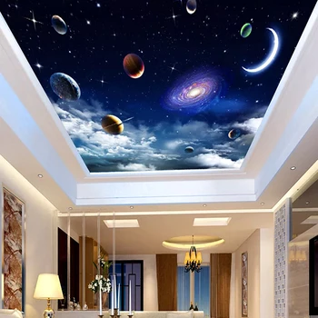 Custom 3D Tapetai Šiuolaikinės Kosmoso Planetos Mėnulio Nuotrauka Sienų Freskomis Gyvenamasis Kambarys, Vaikų Kambarys, Vonios kambarys Lipnios Vandeniui Lipdukai