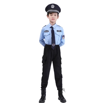 Deluxe Vaikams Policijos Pareigūnas Policininkas, Cosplay Kostiumai, Aksesuarai Halloween Carnival Išgalvotas Role-play Unisex Karinę Uniformą
