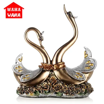 Derva Ryškus Swan Amatų Europos stiliaus Swan Nustatytus Kūrybingi Papuošalai Gyvenamasis Kambarys ir Studijuoti Dekoro Prabanga Figūrėlės