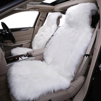 Dirbtinio kailio automobilių sėdynės padengti pliušinis sėdynės pagalvėlės skara žaliojo universaliųjų Automobilių interjero Tinka daugumai automobilių sveikas minkštas šiltas