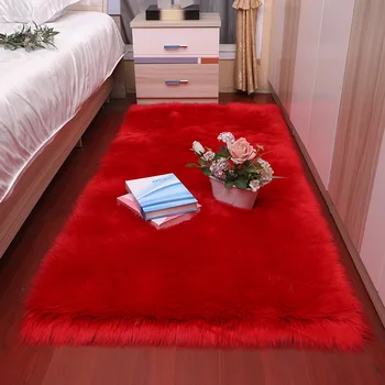 Dirbtinės Vilnos Gyvenamasis kambarys/miegamasis Kilimas neleidžiančioms slysti minkštas 80cm * 180 cm kilimų mat Raudona balta rausva pilka juoda 15 spalvų Skalbti