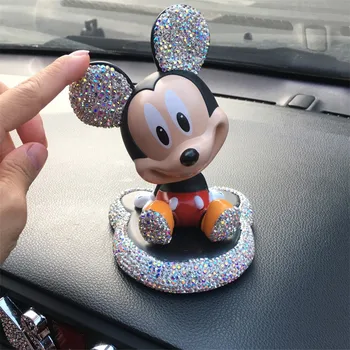 Disney Nauja Minnie Peliukas Automobilių Aksesuarų Mados Mielas Animacinių Filmų Automobilio Ornamentu Diamond Automobilių Apdailos Lėlės Automobilių Reikmenys Karšto Žaislai