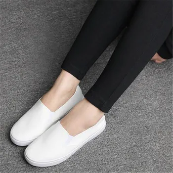 DIWEINI 2019 Nauja Drobė batai moterims, kietas slip-on balti sportbačiai dėvėti, atsparus patogus laisvalaikio sportbačiai chaussures femme P10