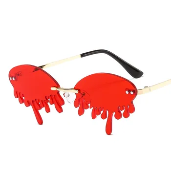 DJXFZLO 2020 Naujas Mados Taškus Juokinga Saulės akiniai Moterims Prekės ženklo Projekto Grynoji Raudonųjų Etape Parodyti Šimtai Bokštai Ašaros UV400 Akiniai nuo saulės
