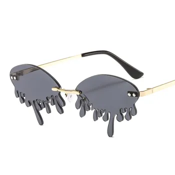 DJXFZLO 2020 Naujas Mados Taškus Juokinga Saulės akiniai Moterims Prekės ženklo Projekto Grynoji Raudonųjų Etape Parodyti Šimtai Bokštai Ašaros UV400 Akiniai nuo saulės