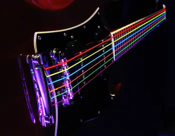 DR K3 Hi-def Neon Spalvotų Fluorescentinė Akustinės Gitaros Stygos, Custom Šviesos 11-50