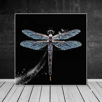 Drobė Nuotraukas Šiaurės Modernaus Stiliaus Gražus Šviesus Paukštis, Dragonfly Plakatų Meno Gyvenimo Kambario, Miegamasis Dekoratyvinis Neįrėminti