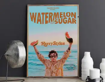 Drobė Šiuolaikinės Harry Styles Nuotrauką Namų Puošybai Arbūzų Cukraus Plakatas, Tapyba Sienos Meno Spaudiniai, Modulinės be Rėmelio Kambarį