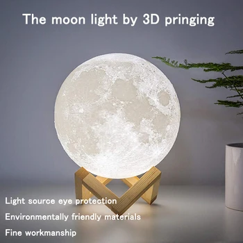 Dropshipping 3D Spausdinimo Galaxy Mėnulio Lempos Naktį Šviesos USB Įkrovimo Kūrybos Namų Dekoro Pasaulyje Miegamasis Meilužis Vaikų Dovanų