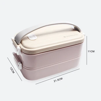 Dukart Sluoksnių 1200ML Šilumos Pietūs Dėžės Nešiojami Mediniai Jausmas, Salotos Bento Box Nerūdijančio Plieno Microwable Maisto Saugojimo Bylos