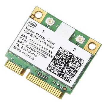 Dvigubos juostos 300Mbps Wireless Card Intel Wifi 5100 512AN_HMW Mini PCI-e Wlan Tinklo plokštė 2.4 G/5 ghz 802.11 a/g/n Nešiojamas
