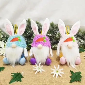 Easter Bunny Gnome Saugojimo Maišus Saldainių Dovanų Konteinerių Jar Pliušinis Triušis Lėlės Kabinti Dekoratyvinis Ornamentas Šalies Džiaugtis Prekes