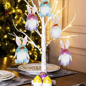 Easter Bunny Gnome Saugojimo Maišus Saldainių Dovanų Konteinerių Jar Pliušinis Triušis Lėlės Kabinti Dekoratyvinis Ornamentas Šalies Džiaugtis Prekes