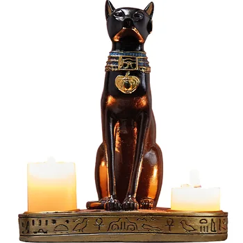 Egipto Katė Žvakidė Dervos Statulėlės Statula Apdailos Derliaus Kačių Deivės Bastet Statula Home Office Sodo Puošmena Dovana