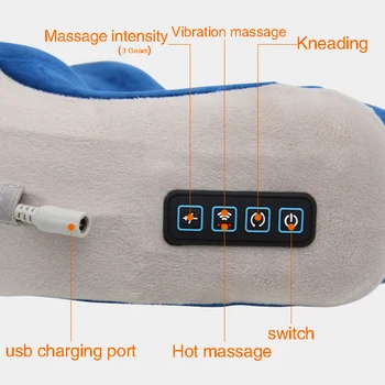 Elektros C Formos Pagalvė Peties MassageCervical Atsipalaiduoti Belaidžio Nešiojamų Kelionių Multi-Funkcija Slankstelio Vidurį, Taip Pat Sveikatos Priežiūros Tarnyba
