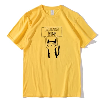Envmenst marškinėliai moterims 2020 m. vasarą KATĖS PRIEŠ KOZIRIS T-shirt gyvūnų Atsitiktinis trumpomis Rankovėmis mergaitėms 90 stiliaus Viršūnes, o-kaklo Tees XS-3XL