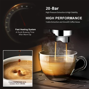 Espresso Kavos Aparatas, Inox Pusiau Automatinė Expresso virimo aparatas,kavinė Milteliai Espresso Maker