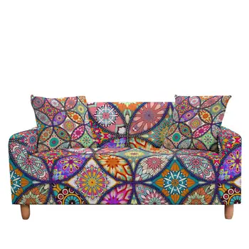 Ethinc Bohemijos Gėlių Sofa Cover Fotelis Baldai Padengti Elastinga Atveju ant Kampo Sofos Padengti Kambarį Vaikams Miegamasis