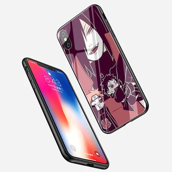EWAU Madara Uchiha Naruto Grūdintas Stiklas telefono dėklas skirtas iphone SE 2020 m., 5 5s SE 6 6s 7 8 plus X XR XS 11 pro Max
