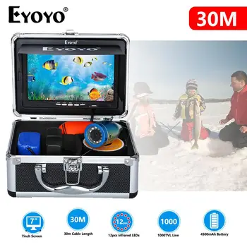 Eyoyo HD DVR Žuvų Ieškiklis Povandeninės Žūklės Kamera 1280*720 Ekranas 1080P 15m 30m Kamera Žvejybos 8GB Įrašymo LEDO