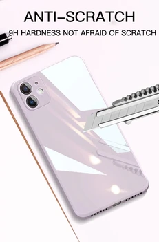 Fashional Telefono Dangtelį Skysto Stiklo Atveju iPhone 12 11 Pro X Max XR SE2 7 Įbrėžimams Atsparus Anti-Kristi Apsaugos Atveju