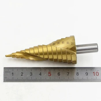 Fixmee HSS Žingsnis Grąžtai 4mm-32mm Spiralės formos griovelio, elektrinių Įrankių, Trikampio formos rankena Didmeninė Kaina yra 15 veiksmus metalo Gręžimo Titano