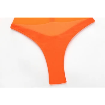 Fors seksualus vienas gabalas kostiumas moterims neon Orange vientisas maudymosi kostiumėlis moterų ilgomis rankovėmis monokini Akių bodysuit užtrauktukas maudymosi kostiumas naujas