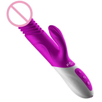 FOX Silikoninis dildo vibratorius, Įkraunamas Automatinė ištraukiama šildymas G Spot Massager 7 Greičio vibratoriai moterims sekso produktai