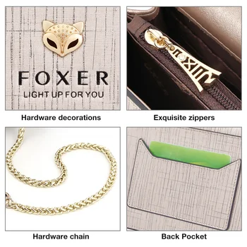 FOXER Prekės ženklo Mados Moterų Maišelį Split Odos Moteriška Stilingas Mažas Atvartu Pečių Maišą Lady Prašmatnus Messenger Bags & Crossbody Krepšiai