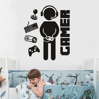 Gamer Lipdukai Berniukų Kambarys Kūrybinis Žaidimas Siena Lipdukas, Vaikų Kambario Berniukų Miegamasis Kambarys Sienų Dekoras