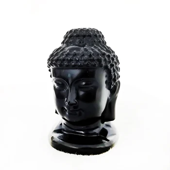 Gamtos Obsidianas Budos Galva Statulėlės Ranka Raižyti Kvarco Kristalo Sakyamuni Statulėlės Feng Shui Amatų, Gydymo Kristalų Namų Decora