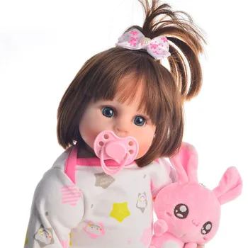 Gražūs Kūdikių Lėlės Reborn Realistiškas 18 Colių Minkšto Silikono Kūdikių Lėlės Ilgų Plaukų Perukas Atgimsta Lėlės Žaislas Mergina Staigmena