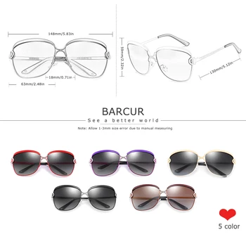 Greitas Pristatymas BARCUR Gradientas Saulės akiniai Moterų Poliarizuota Sunlgasses Moterų tendencijos produktus