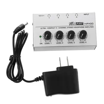 HA400 4 Kanalų Ultra-kompaktiškas Ausinių o Stereo Amp Microamp Stiprintuvas