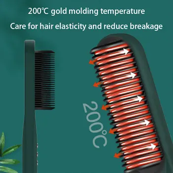 Hair curler plaukų tiesinimo priemonė 2 1 profesinės karšto šukos anti-permė tiesiai plaukų šepetys keramikos elektrinis 