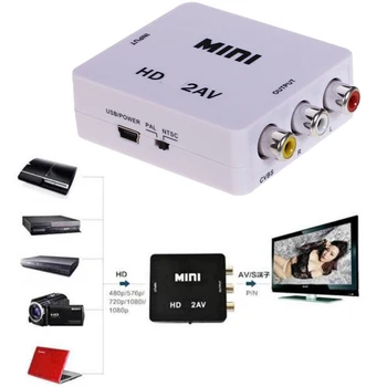 HD AV Adapteris, HDTV Audio Video Converter Box RCA AV/CVSB 1080P HDMI suderinamus Parama NTSC, PAL DVD KOMPIUTERIO Į TELEVIZORIŲ