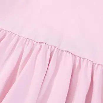Hnne 2021 m. Pavasarį Naujas-line, T-marškinėliai, Suknelės Mergaitėms ilgomis Rankovėmis Plisuotos vientisos Spalvos Patogi Suknelė HJ151233