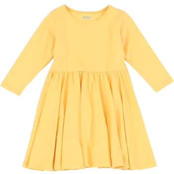 Hnne 2021 m. Pavasarį Naujas-line, T-marškinėliai, Suknelės Mergaitėms ilgomis Rankovėmis Plisuotos vientisos Spalvos Patogi Suknelė HJ151233