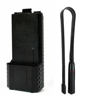 HYS dviejų dažnių VHF/UHF Antena Taktinis Sulankstomas SMA-Moterų Antena Su Baterija Atveju BAOFENG UV5R Walkie Talkie