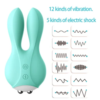 IKOKY Krūties Klitorio Stimuliatorius Massager Vibratoriai Kiaušinių Moterų Masturbacija Elektros Smūgio Rabbit Vibratorius Sekso Žaislas, skirtas Moterims, Vyrams