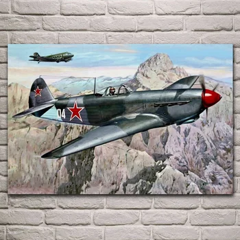 Ilgo Nuotolio Sovietų naikintuvas Karinio transporto Li 2 Yak 9 kambarį decora namo sienos meno dekoro medžio rėmo audinio plakatai ME149