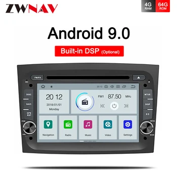 IPS DSP 4G+64G Android 9.0 Automobilių DVD multimedijos grotuvas galvos vienetas FIAT DOBLO 2016+ Auto Radijas Stereo GPS Navigacija, Garso Vaizdo