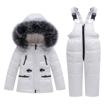 Ircomll 2020 Naujas Žiemos Vaikų drabužių Žiemos Antis Žemyn Berniukai Drabužių Rinkinius, Kailiai, Kailio Striukė+Kelnės Striukė vaikams Suit Apranga