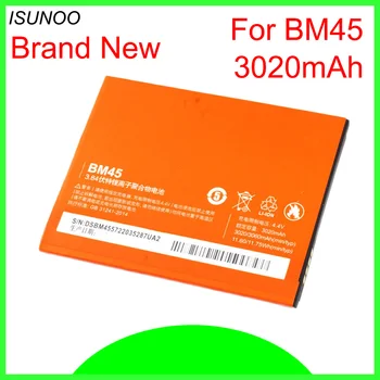 ISUNOO BM45 BM 45 Pakeitimo Li-Polimero Baterijos Xiaomi Hongmi Raudonųjų Ryžių Redmi 2 Pastaba Note2 3020mAh
