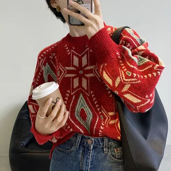 Japonijos Derliaus Tingus Winde Megztinis Džemperis Moterims 2020 Nauja Rudens Žiemos Negabaritinių Šviesą Gėlės Honkongo Stiliaus Viršūnes Moteris
